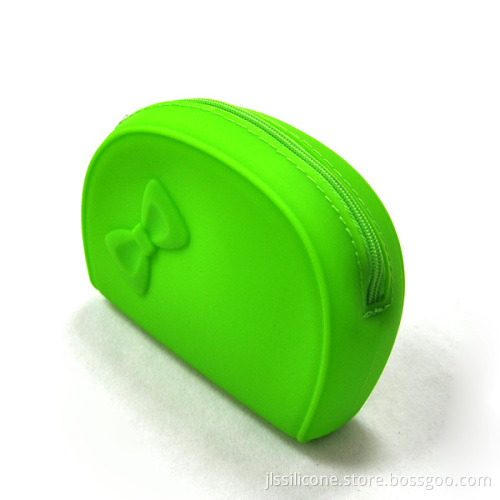 Silicone Coin Bag Wih Zipper &amp; Bow-tie 